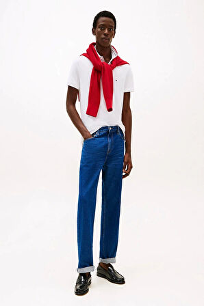 Tommy Hilfiger Erkek  Beyaz Regular    Yaka Polo  T-Shirt