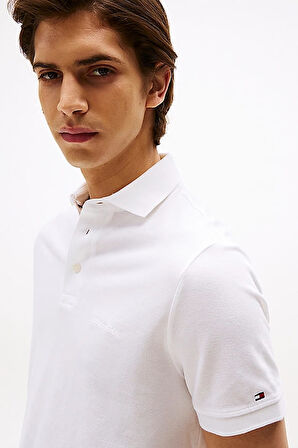 Erkek Th Regular Fit Monotype Polo T-Shirts - Beyaz | M