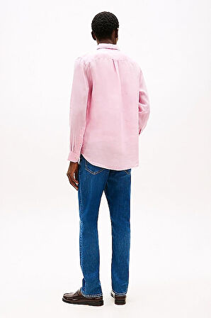 Erkek Th Pigment Dyed Solid Gömlek - Pembe | L