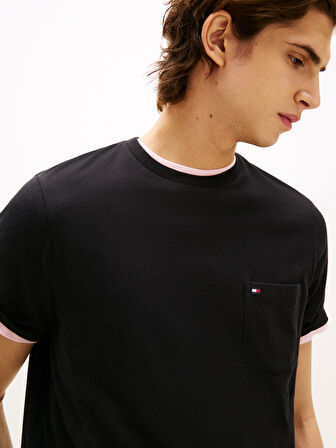 TOMMY HILFIGER Erkek  Siyah T-Shirt MW0MW37283 BDS