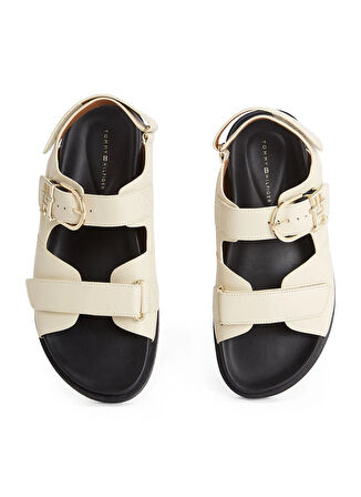 Tommy Hilfiger Deri Krem Kadın Sandalet FW0FW08799