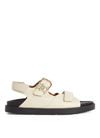 Tommy Hilfiger Deri Krem Kadın Sandalet FW0FW08799