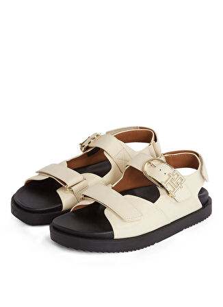 Tommy Hilfiger Deri Krem Kadın Sandalet FW0FW08799