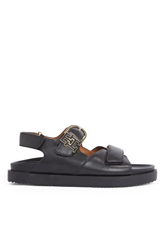 Tommy Hilfiger Deri Siyah Kadın Sandalet FW0FW08799