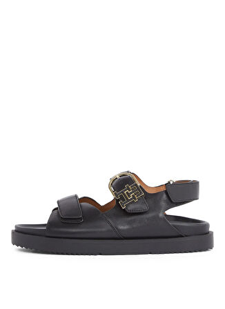 Tommy Hilfiger Deri Siyah Kadın Sandalet FW0FW08799