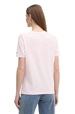 Kadın Th Script Logo T-Shirt - Pembe | L