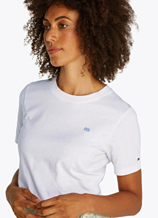 Beyaz Kadın Normal T-Shirt WW0WW45522YCF