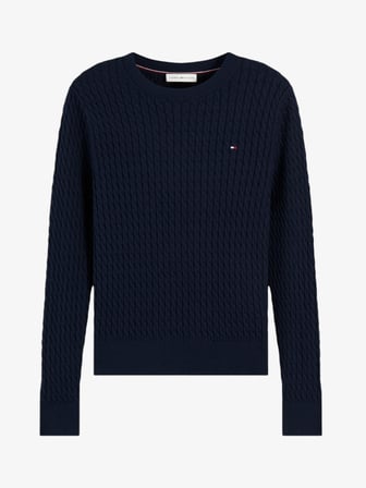 CO CABLE FINE GG C-NK LS SWEATER Kadın Mavi Kazak - WW0WW44993