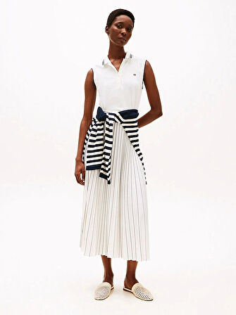 SPORTY PLEATED POLO DRESS NS