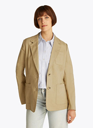 Tommy Hilfiger Normal Bej Kadın Ceket WW0WW44757AEH