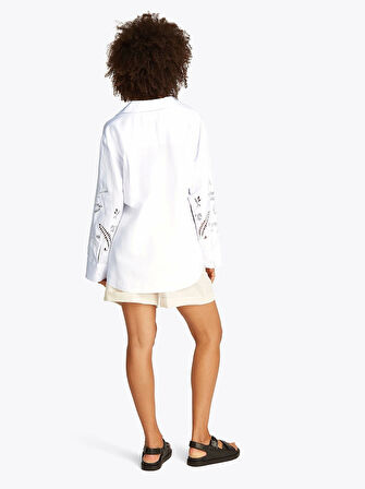 BRODERIE ANGLAISE LINEN SHIRT