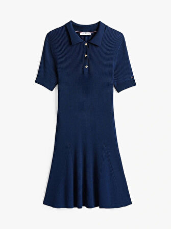 RIB BUTTON F&F POLO SWT DRESS