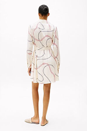 Kadın Th Fluid Viscose Mini Wrap Elbise - Ekru | 40