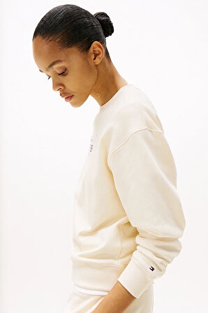 Kadın Th Logo Sweatshirt - Ekru | M