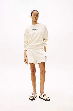 Kadın Th Logo Sweatshirt - Ekru | XL