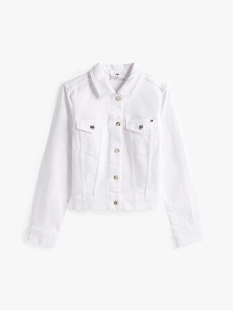 Tommy Kadın Beyaz Denim Slim Ceket