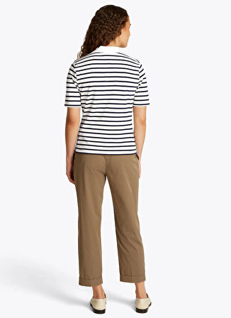 Tommy Hilfiger Polo Yaka Mavi Kadın T-Shirt WW0WW432240BF