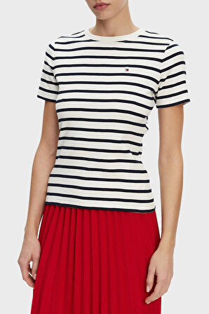 Tommy Hilfiger Bayan T Shirt WW0WW40587 0BF