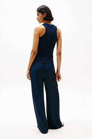 Kadın Th Ribbed Kolsuz T-Shirt - Lacivert | XS