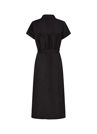 Tommy Hilfiger Gömlek Yaka Siyah Diz Üstü Kadın Elbise WW0WW44653BDS