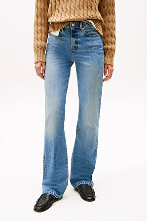 Kadın Th Solmuş Orta Bel Bootcut Jeans - Mavi | 30/30