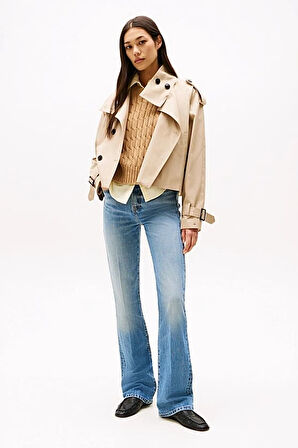 Kadın Th Solmuş Orta Bel Bootcut Jeans - Mavi | 30/30