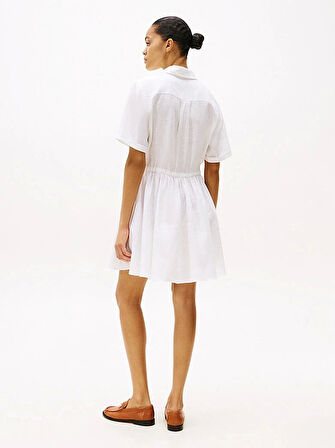 ESS LINEN S/S SHORT DRESS