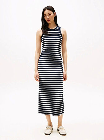 SLIM 5X2 RIB MIDI DRESS NS