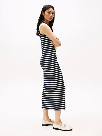 SLIM 5X2 RIB MIDI DRESS NS