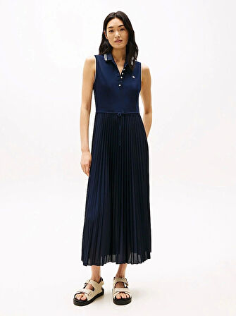 SPORTY PLEATED POLO DRESS NS