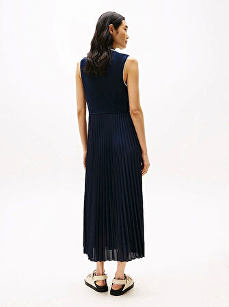 SPORTY PLEATED POLO DRESS NS