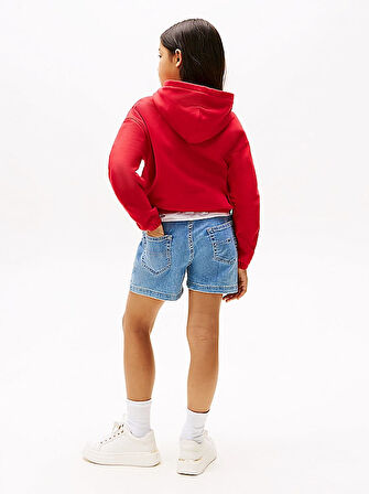 Kız Çocuk Th Sequin Bayrak Kapüşonlu Sweatshirt - Kırmızı | 7 Yaş