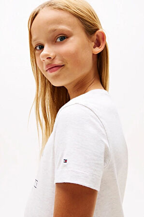 Kız Çocuk Th Hilfiger Sequins T-Shirt Elbise - Beyaz | 8 Yaş