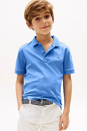 Erkek Çocuk İnterlock Polo T-Shirt - Mavi | 8 Yaş