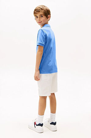 Erkek Çocuk İnterlock Polo T-Shirt - Mavi | 8 Yaş