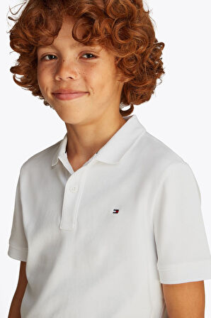 Erkek Çocuk Interlock Regular Polo T-Shirt - Beyaz | 6 Yaş