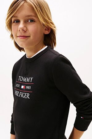 Erkek Çocuk Th Flag Sweatshirt - Siyah | 7 Yaş