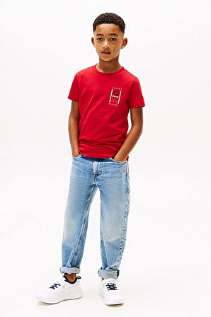 Erkek Çocuk Th Grafik Logo T-Shirt - Kırmızı | 8 Yaş