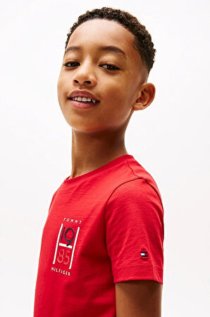 Erkek Çocuk Th Grafik Logo T-Shirt - Kırmızı | 8 Yaş