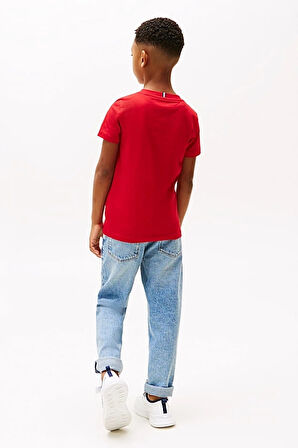 Erkek Çocuk Th Grafik Logo T-Shirt - Kırmızı | 10 Yaş