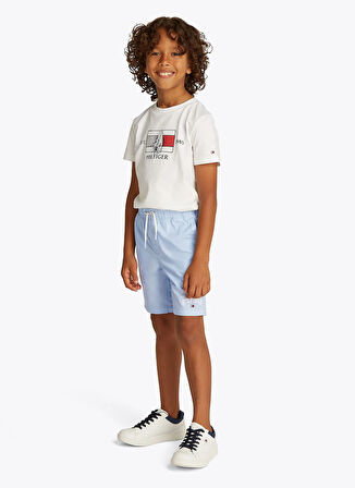 Tommy Hilfiger Lastikli Bel Regular Fit Mavi Erkek Çocuk Şort KB0KB09642C1O