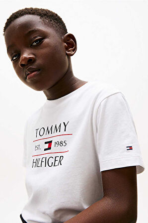 Erkek Çocuk Tommy Flag Hilfiger T-Shirt - Beyaz | 6 Yaş