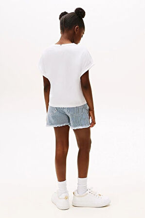 Kız Çocuk Th Hilfiger Sequin Pullu Bayrak T-Shirt - Beyaz | 12 Yaş