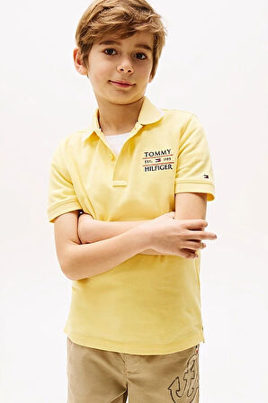 Erkek Çocuk Th Bayrak Logo Polo T-Shirt - Sarı | 7 Yaş