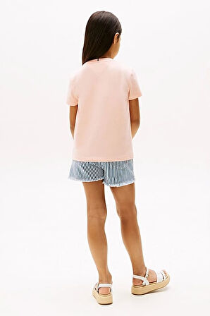 Kız Çocuk Varsity T-Shirt - Pudra | 7 Yaş