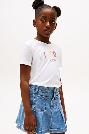 Kız Çocuk Varsity T-Shirt - Beyaz | 6 Yaş