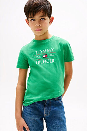Erkek Çocuk Tommy Flag Hilfiger T-Shirt - Yeşil | 14 Yaş
