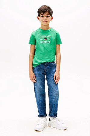 Erkek Çocuk Tommy Flag Hilfiger T-Shirt - Yeşil | 14 Yaş
