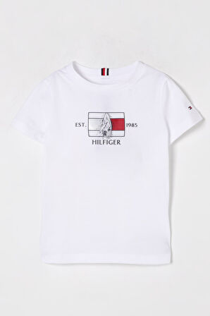 Erkek Çocuk Hilfiger Bayrak Yat Uygulamalı T-Shirt - Beyaz | 10 Yaş