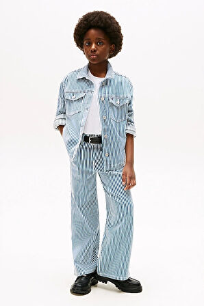 Kız Çocuk Th Mabel Stripe Çizgili Jeans - Mavi | 14 Yaş